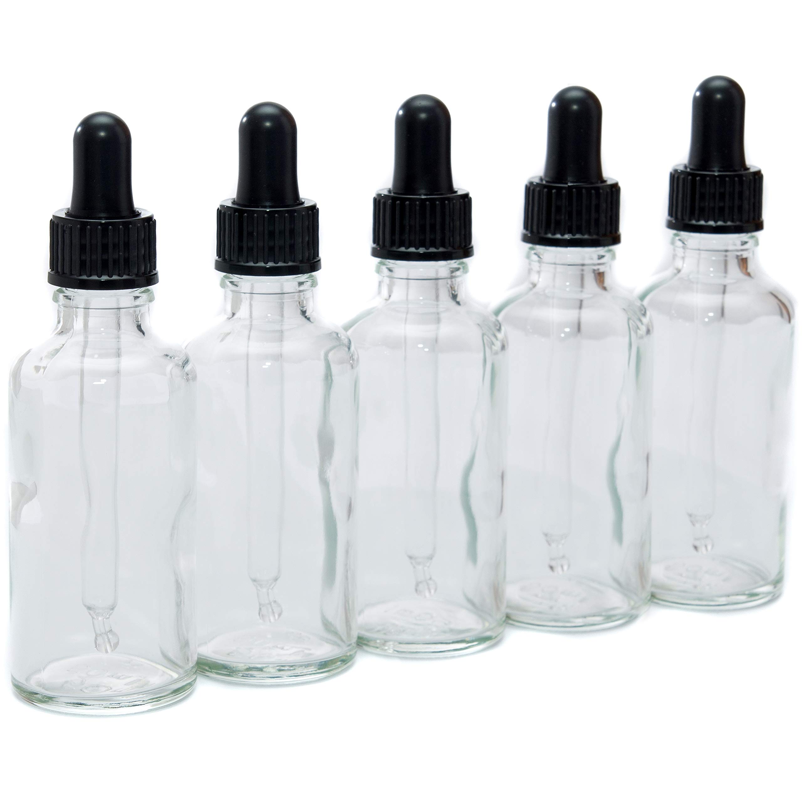 30ml Clear Glass Bottles with Glass Pipettes - Pack of 5