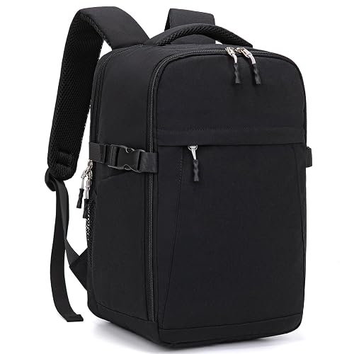 Hayayu Ryanair Cabin Bags 40x30x20 Underseat Travel Backpack Easyjet Cabin Bag 45x36x20 Carry on Water Resistant Hand Luggage for Men and Women, Black
