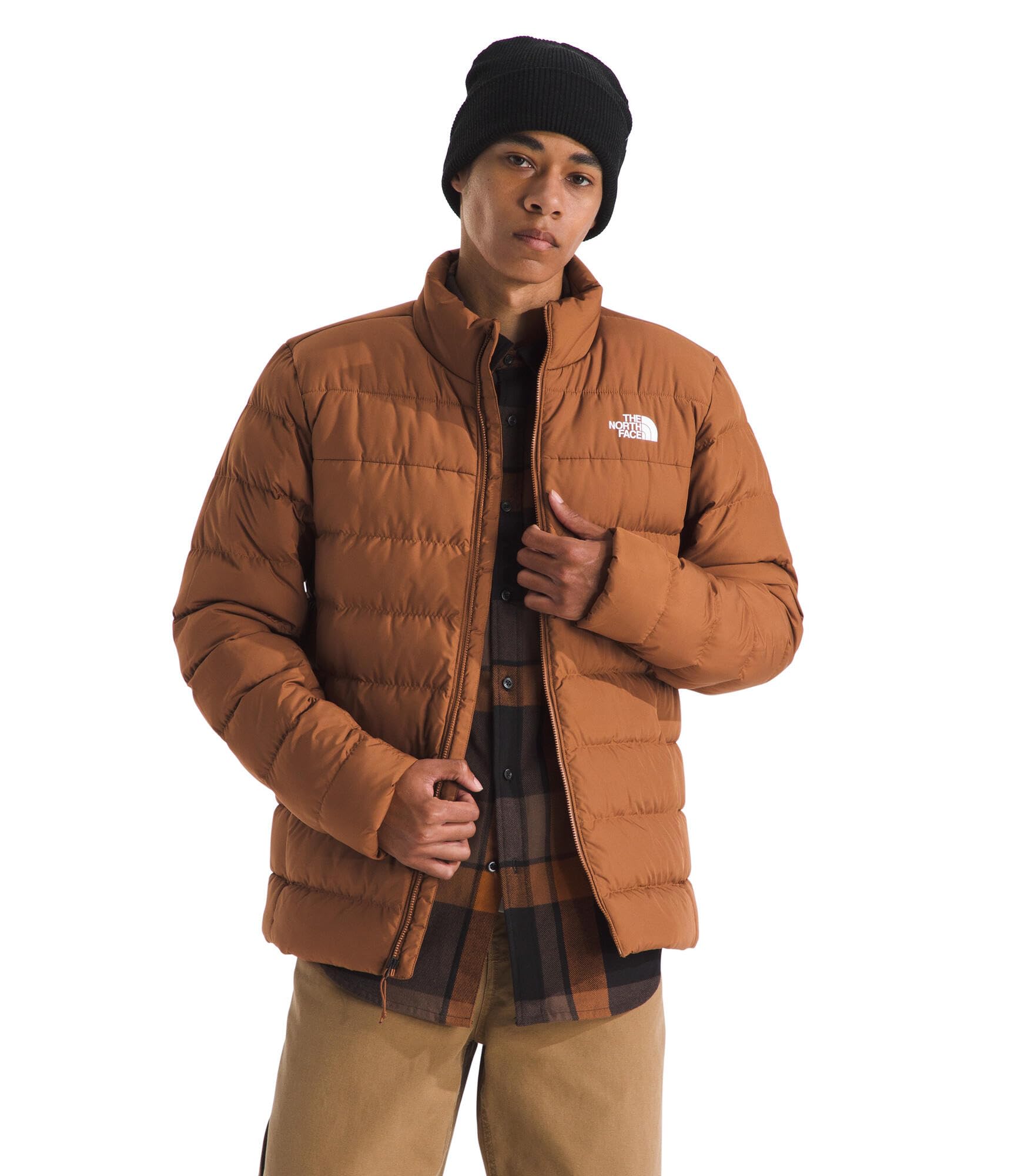 The North Face Men’s Aconcagua 3 Jacket (Standard & Big Size) – Wind & Water Resistant Puffer Coat, Insulated, Burnt Umber, Medium
