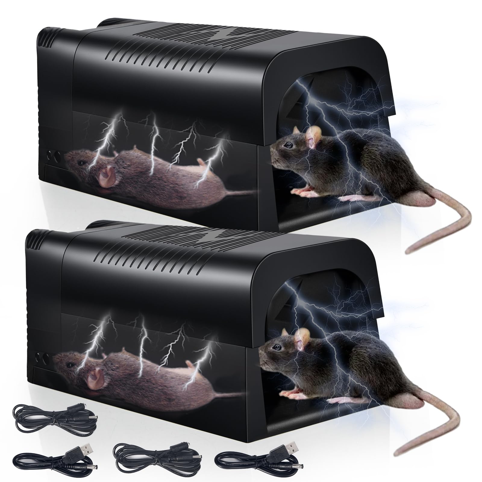 Photo 1 of 2 Pack High Voltage Electric Mouse Trap Zapper, Instantly Kills Mice & Rats, No Touch Reusable & Easy Clean Electric Rat Trap, Indoor Rodent Killer for Home, Kitchen & Commercial Use