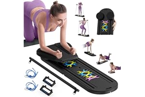 LPTER Pilates Board - 2025 Updated Pilates Reformer Machine Set, Multi-Purpose Foldable Pilates Reformer Board for Home, 6 in 1 Pilates Sliding Board