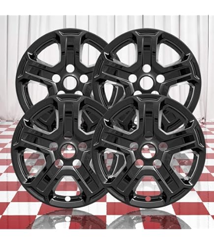 PACRIM Juego De Fundas De Rueda De 17 Pulgadas Color Negro Brillante Hecho Para Jeep Gladiator (2020-2023) | Tapacubos De Plástico ABS Duradero | Se Adapta Directamente A La Rueda OEM
