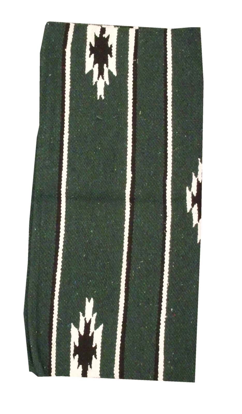 Amesbichler Navajo Pony Saddle Cover 26 x 26 inch, Green Cotton Horse Saddle Blanket