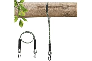 GW GWONGVVEI Heavy Duty Tree Swing Ropes Hammock, Adjustable Extendable Hanging Straps Carabiners for Swing Hammock Playground Set Accessories 3.9ft(47") Green
