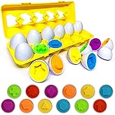 DFQiQiQinH Toddler Toys,Shape and Color Matching Eggs,Educational Montessori Toy for Toddlers and Preschoolers,1-3 Year Old G