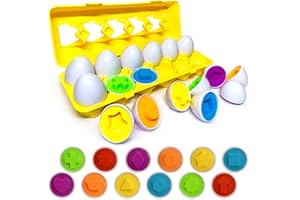 DFQiQiQinH Toddler Toys，Shape and Color Matching Eggs，Educational Montessori Toy for Toddlers and Preschoolers，1-3 Year Old G