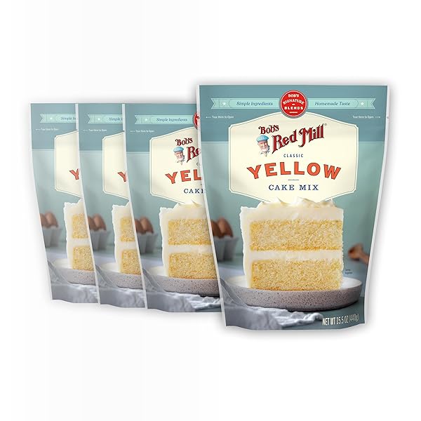 BOB’S RED MILL SIGNATURE YELLOW CAKE BAKING MIX, 15.5OZ (PACK OF 4) – NON GMO, KOSHER