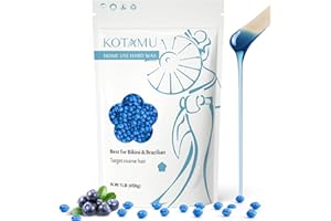 KOTAMU Blue Hard Wax Beads for Sensitive Skin - 1lb Coarse Hair Formula Wax Melts for Brazilian, Armpit, Back, Body, Bikini Hair Removal at Home or Salon (For Women and Men)