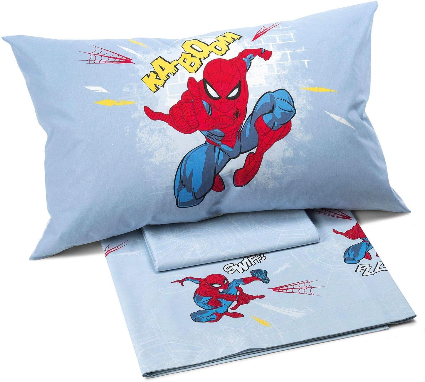 Biancheria Da Letto Spider-Man Per Bambini | Copripiumino 140x200 Cm E Federa 70x90 Cm | 100% Cotone Reversibile