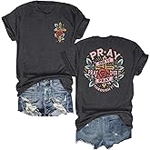 UYIQL Christian Shirts for Women Faith Jesus Shirt Bible Verses Inspirational Short Sleeve Graphic Tee Tops