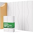 Topnaca Sound Proof Panels for Walls, 12 Pack Self Adhesive Soundproof Wall Panels, 17"×12"×0.4" High Density Sound Proofing Panels for Walls for Recording Studio Home Offices (White)