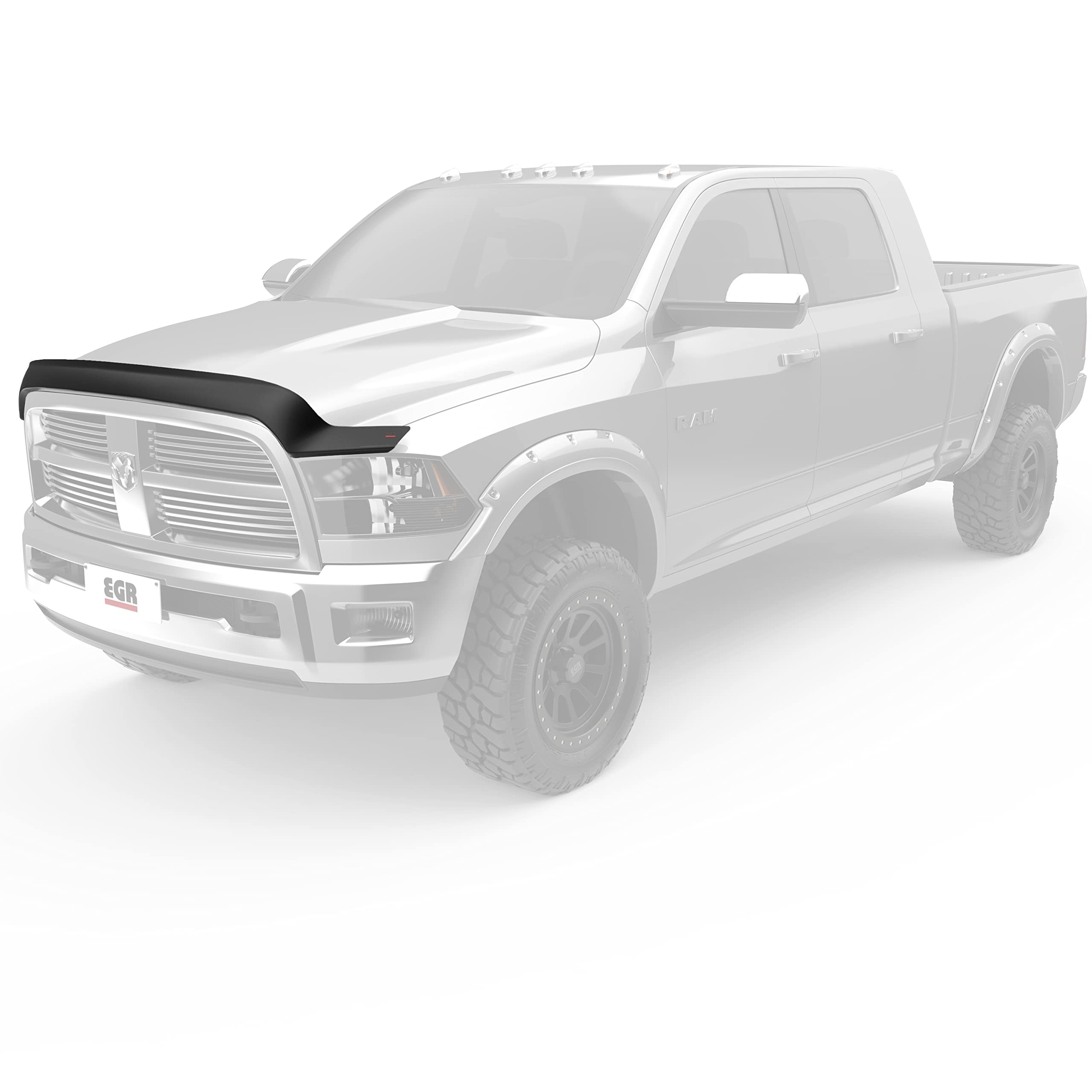 Photo 1 of ***missing hardware***EGR 302855 Superguard Hood Guard Bug Shield, Matte Black Finish, Compatible with Select 10-19 Ram 2500 and 11-19 Ram 3500 Models