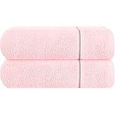 MyOwn Cotton 2 Pack Oversized Bath Towel Set 28x55 inches, Large Bath Towels, Ultra Absorbant Compact Quickdry & Lightweight Towel, Ideal for Gym Travel Camp Pool - Pink