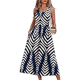 WIHOLL Summer Dresses for Women Flowy Casual Midi Dress Beach Vacation Sundresses with Pockets