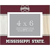 R and R Imports Mississippi State Bulldogs Wooden Photo Frame Printed Design Matted to 4 x 6 Inch Officially Licensed Collegiate Product