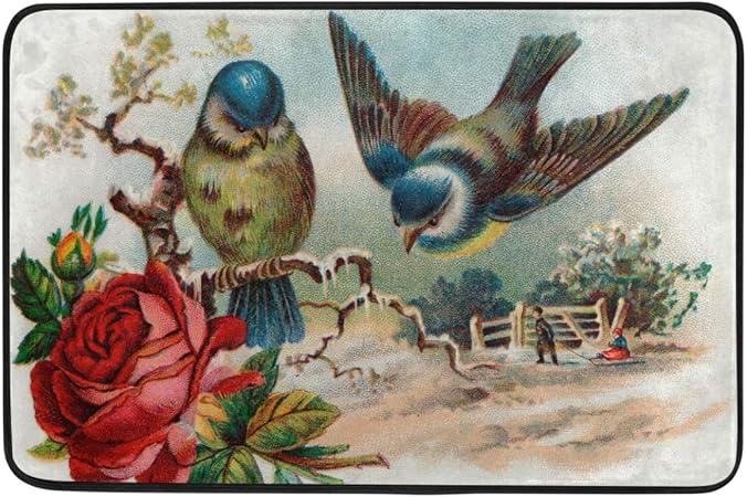 Paesaggio Immagini Natalizie Vintage.Zerbino Decorativo Natalizio Decorazione Per La Casa Vintage Canzone Uccelli Inverno Neve Paesaggio Di Benvenuto Interno Esterno Ingresso Tappetino Bagno Antiscivolo Lavabile Inverno Hoilday Pet Food Mat 61 X 40 Cm Amazon It