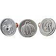 Nordic Ware 1260 Spooky Cast Cookie Stamps, 3-inch rounds, Silver