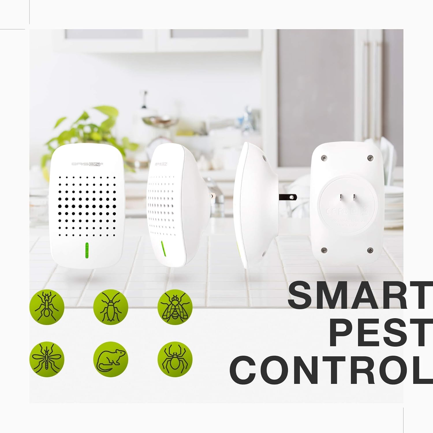 BRISON Indoor Electronic Pest Repeller – Bionic & Ultrasonic Insect & Rodent Repellent Plug-in – Pest Control & Get Rid of Roaches Bats Rats Mice Bugs Spiders Ants – Eco-Friendly & Safe : Garden & Outdoor