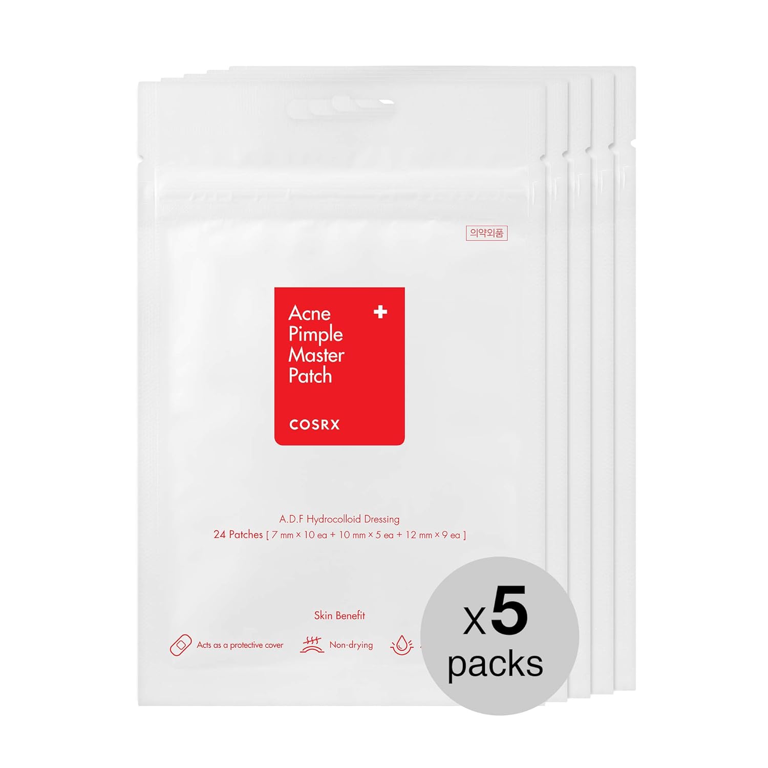 COSRX Acne Pimple Master Patch 96 Counts (24 Patches 4 Packs) | A.D.F. Hydrocolloid Dressing | Quick & Easy Treatment: Beauty
