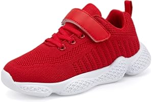 Casbeam Kids Breathable Sneakers Mesh Lightweight Easy Walk Casual Sport Strap Athletic Running Shoes for Boys Girls