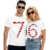 Qskall Valentines Shirts for Couples Matching 67 Hearts T-Shirt Six Seven Tee Tops