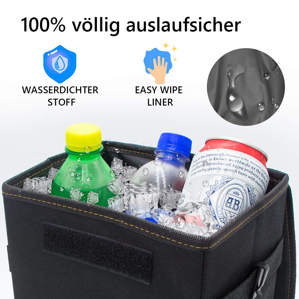 CAR-REP Carrep Auto Mülleimer mit Deckel, Compact 2,2 Gallonen Fahrzeug Mülleimer hängen Auto Müllsack Mülleimer wasserdicht Auto Mülleimer
