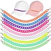 Geyoga 9 Pcs Trucker Hat Chains Trucker Hat Charms Women Man Bill Decoration Detachable DIY Metal Chain for Mesh Baseball Cap(Candy Color,Candy)