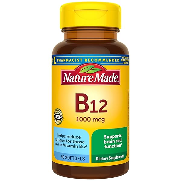 NATURE MADE VITAMIN B12 1000 MCG, DIETARY SUPPLEMENT FOR ENERGY METABOLISM SUPPORT, 90 SOFTGELS, 90 DAY SUPPLY