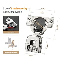 60 Pack 30 Pair 1 inch Overlay Soft Close Hinges