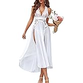 Avidlove Women Lingerie Deep V Neck Nightwear One Piece Sexy Nightgowns Mosaic Lace Mesh Dress
