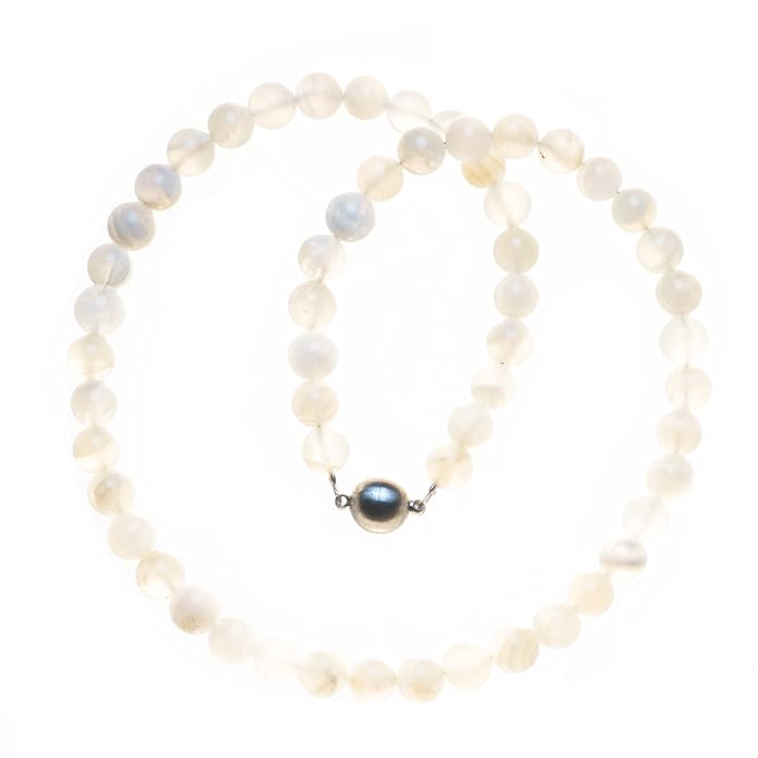 Armella Edelstein Kette Mondstein 8 mm Magnetverschluss