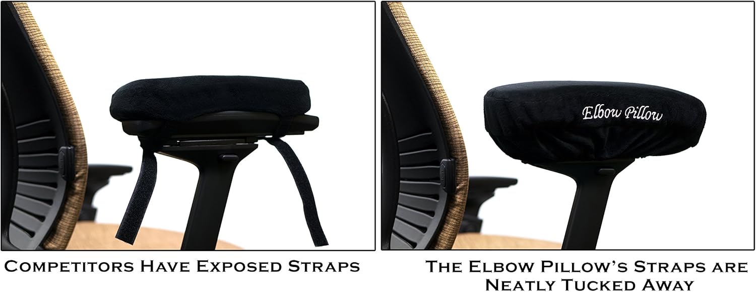 Elbow Pillow --- Jumbo Memory Foam Arm Rest Office Chair Arm Computer Pads - Universal Cushion Covers for Armrest and Elbow Relief (2 Pad Set): Kitchen & Dining