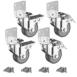 2" L-Shaped Caster Wheels Set of 4 Side Mount