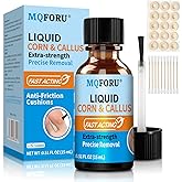 MQFORU Liquid Corn &amp; Callus Removers for Toes &amp; Feet, Extra Strength Corn Removal Fast Acting, 0.5 Fl oz + 15 Corn Cushions + 10 Swabs, Effective Foot Care Solution