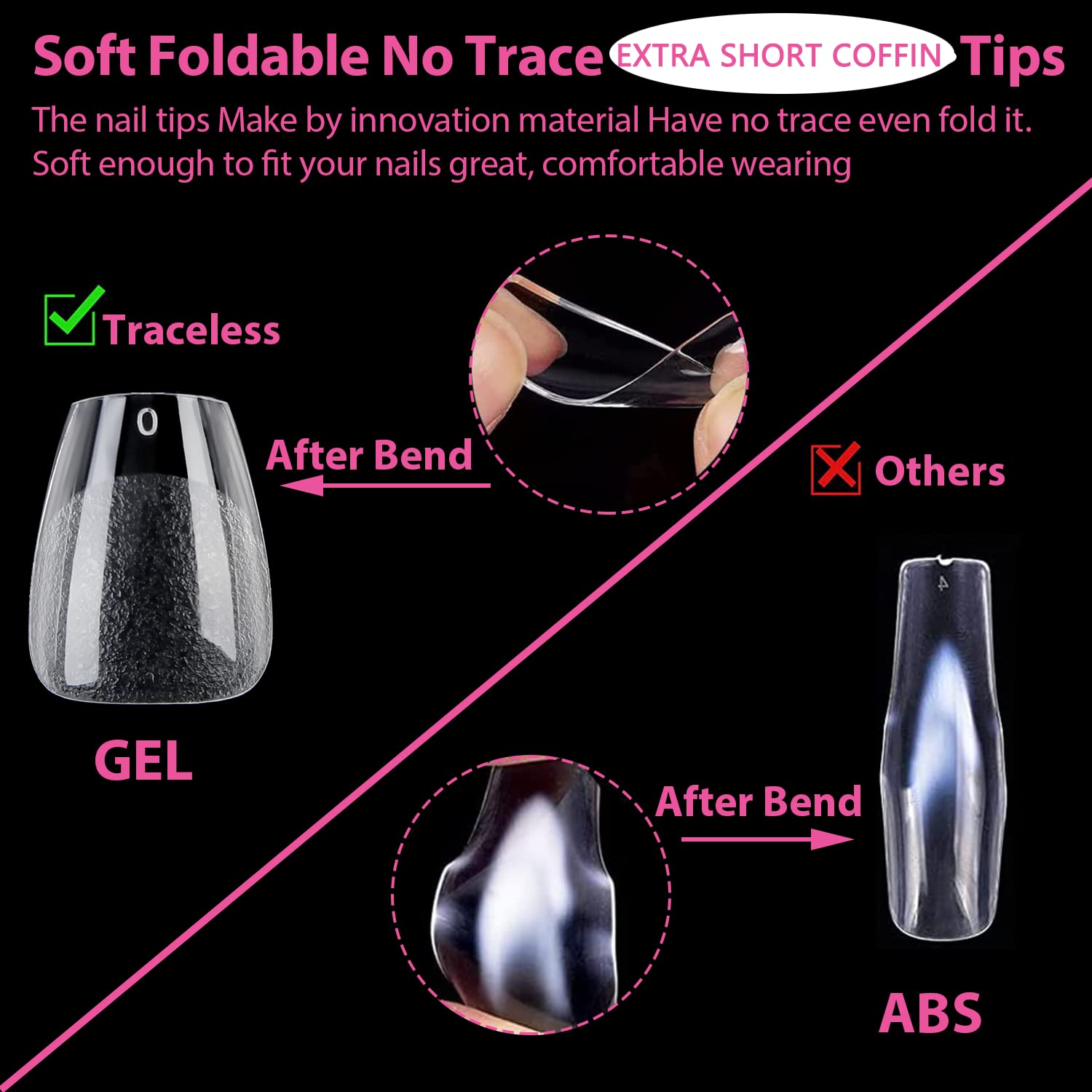 UNA GELLA Extra Short Coffin Nails XS 216pcs Pre-shape Press on Nails Extra Short Coffin Gel TipsFull Cover Acrylic Fake False Nails Extension 12 Sizes Gelly Tips - Image 4