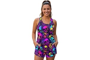 Fipuivrn Women's Tankini Swimsuit, 2 Pieces Tummy Control Bathing Suit with Side Pockets Shorts and Tank Top