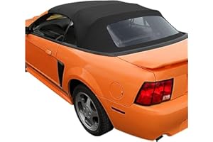 KUAFU Convertible Soft Top Roof Cabrio Compatible with 1994-2004 Ford Mustang Sailcloth with Plastic Window - Black
