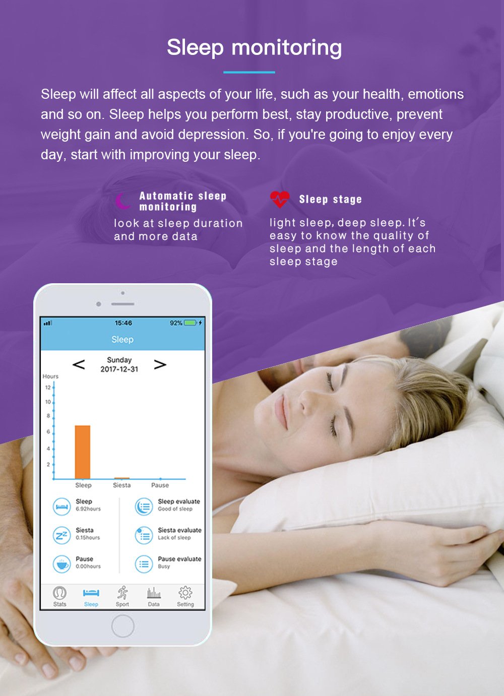 Hanmery Fitness Tracker with Heart Rate Monitor, IP67 Waterproof Sports Smart Wristband with Sleep Monitor Calorie Counter Pedometer Find Phone for Kids Women Men (Black)