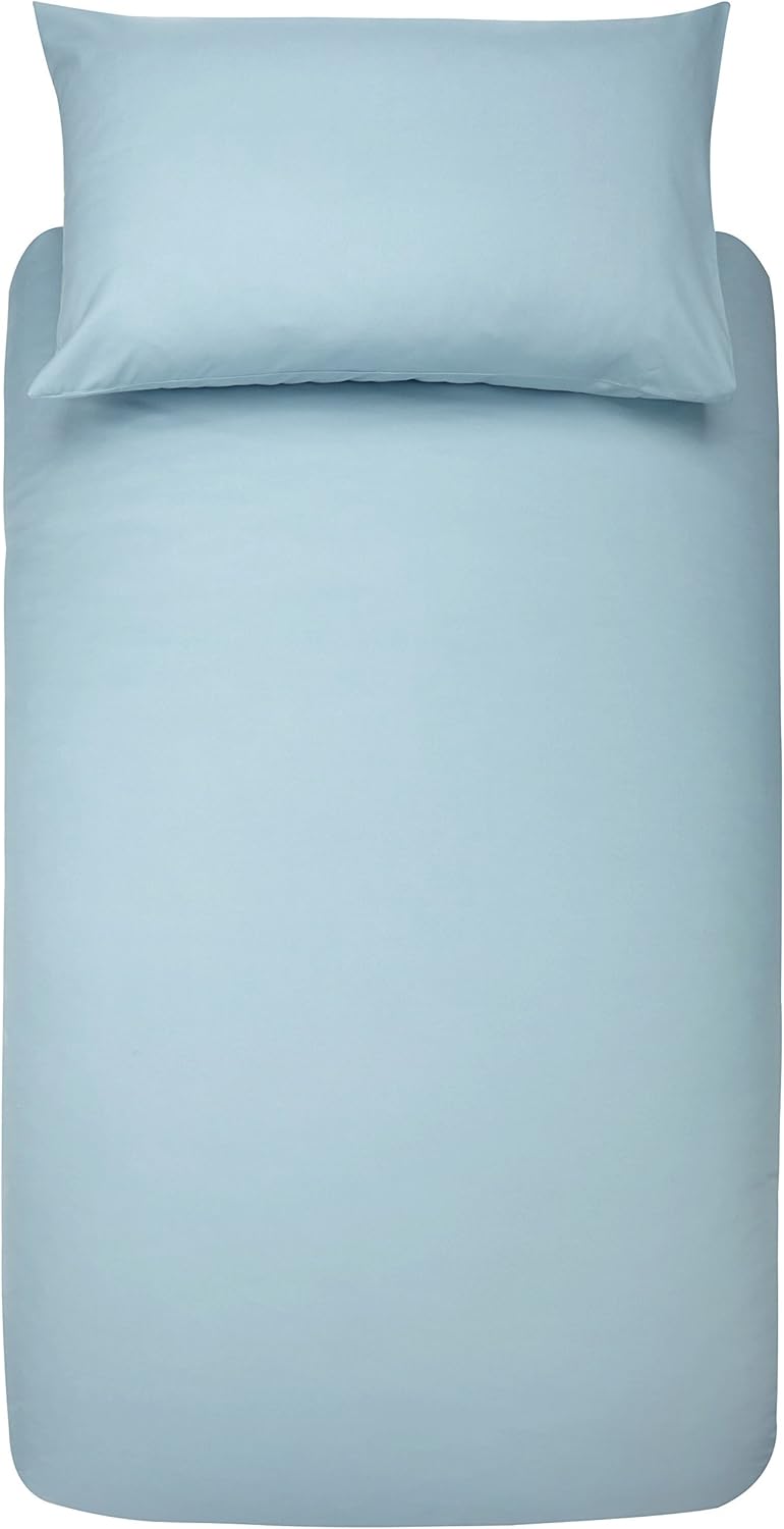 AmazonBasics Microfibre Duvet Cover Set, Single, Spa Blue Amazon.co.uk