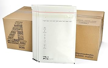 com-four® 100 Luftpolstertaschen, Versandtaschen im D/4 Format (für DIN A5) mit Lochung und Haftklebeverschluss (D/4-100 Stüc
