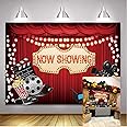 BINQOO 7x5ft Movie Night Backdrop for Birthday Party Movie Theme Now Showing Red Carpet Photography Backdrop and Studio Props Movie Party Ceremony Dress-up Awards Parties Photo Photography Background