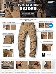 CQR Men's Tactical Pants, Water Resistant Ripstop
