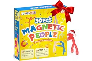 JUNARTER Christmas Stocking Stuffers Gift Choice, 30 Pack Magnetic People Figures, Colorful Magnet Man for Ages 15+, Humanoid Magnetic Men, Road Trip Essential for Refrigerator, Office, Locker, Birthday Gifts