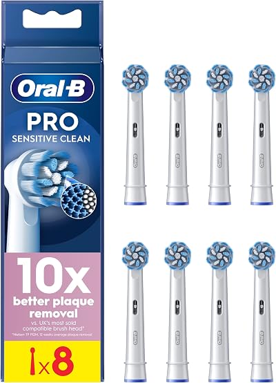 Oral-B Pro Sensitive Clean Electric Toothbrush Head 8 Pack Extra Soft X-Shape