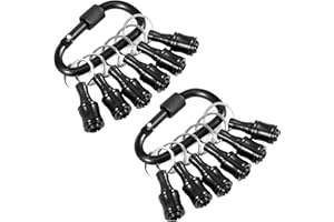 12Pcs Carabiner Bit Holder Keychain 1/4 inch Hex Shank Aluminum Alloy Screwdriver Bits Holder Lightweight Drill Bit Holder Ke