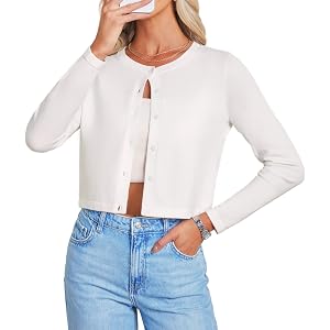 GRACE KARIN Cropped Cardigan Sweaters for Women Cotton Bolero Shrugs for Dresses Summer Fall Fashion Outfits Clothes 2026