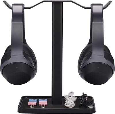 Avantree HS908 Dual Headphone Stand Desk Gaming Headset Holder Mount Hanger