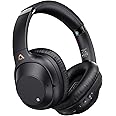 Ankbit Hybrid Active Noise Cancelling Headphones, Over-Ear Headphones Wireless Bluetooth with Mic (Dark Black)