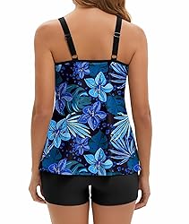 Plus Size Swimsuit for Women Over 50 Scoop Neck Two