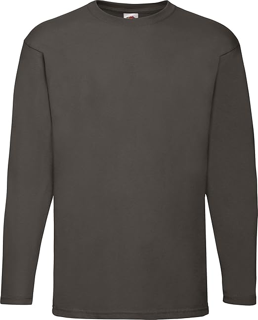 Fruit Of The Loom Mens Valueweight Crew Neck Long Sleeve T